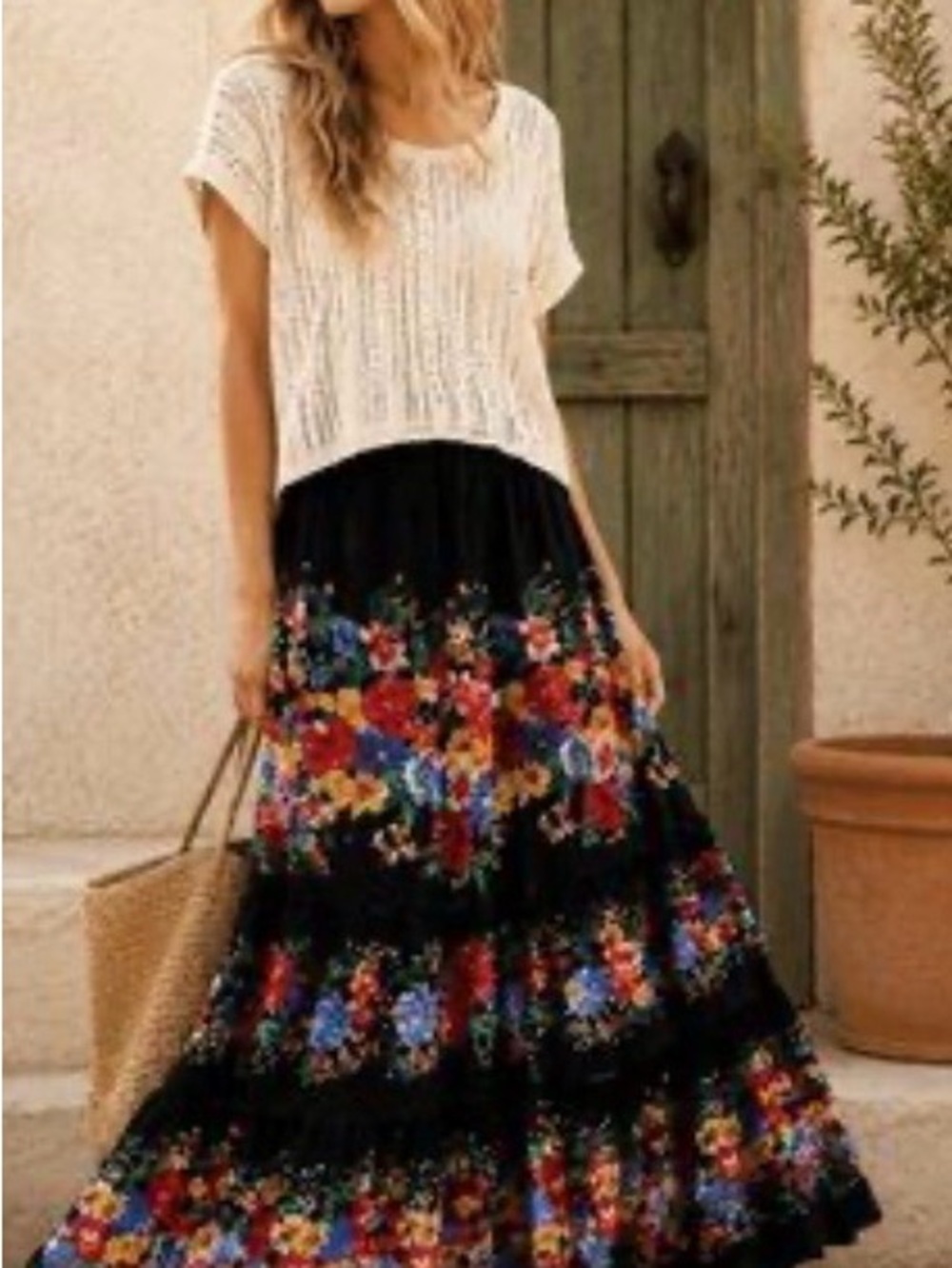 NWT NATURAL LIFE FLORAL MAXI SKIRT